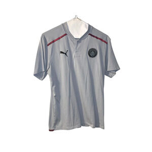 Puma Manchester City FC Soccer Tee Shirt Adults Size L 2021 Gray Cotton Blend